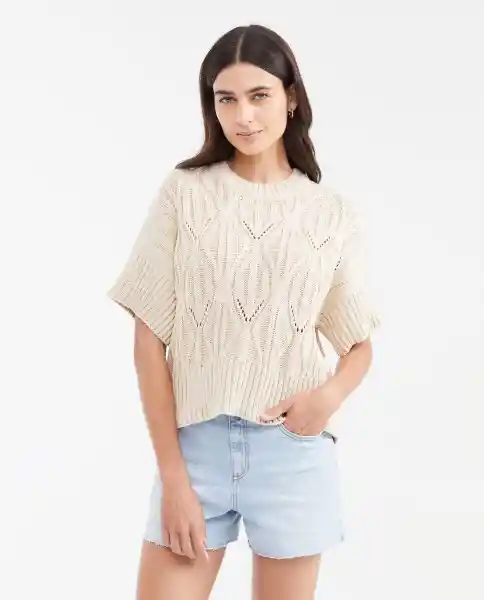 Camiseta Tejida Soft Caqui Fango Medio Talla L Chevignon