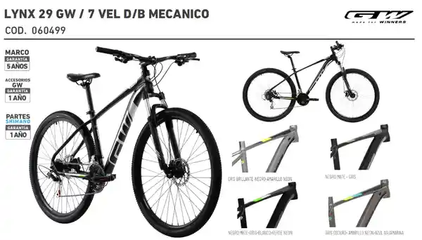 Gw Bicicleta Mtb Lynx Rin29 7 Velocidades