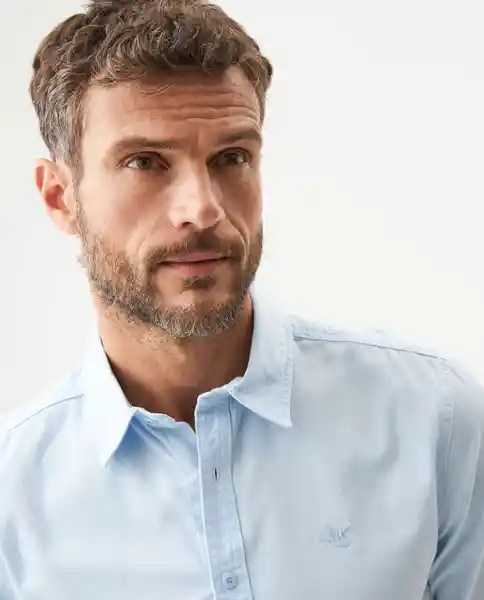 Camisa Dyed Twill Azul Ligero Claro Talla L Chevignon