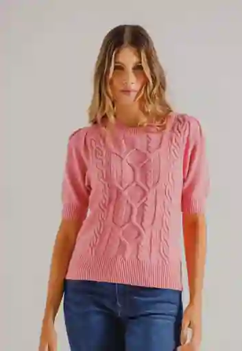 Tejido Cerrado Manga Corta M-rosado