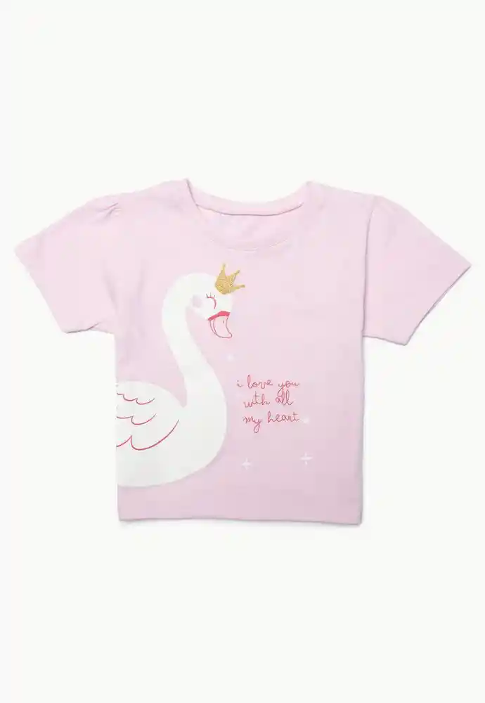 Camiseta Manga Corta 4t-rosado