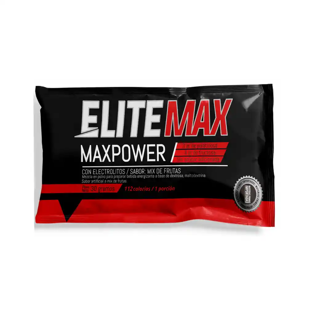 Elite Max Bebida Energizante en Polvo Maxpower Sin Café
