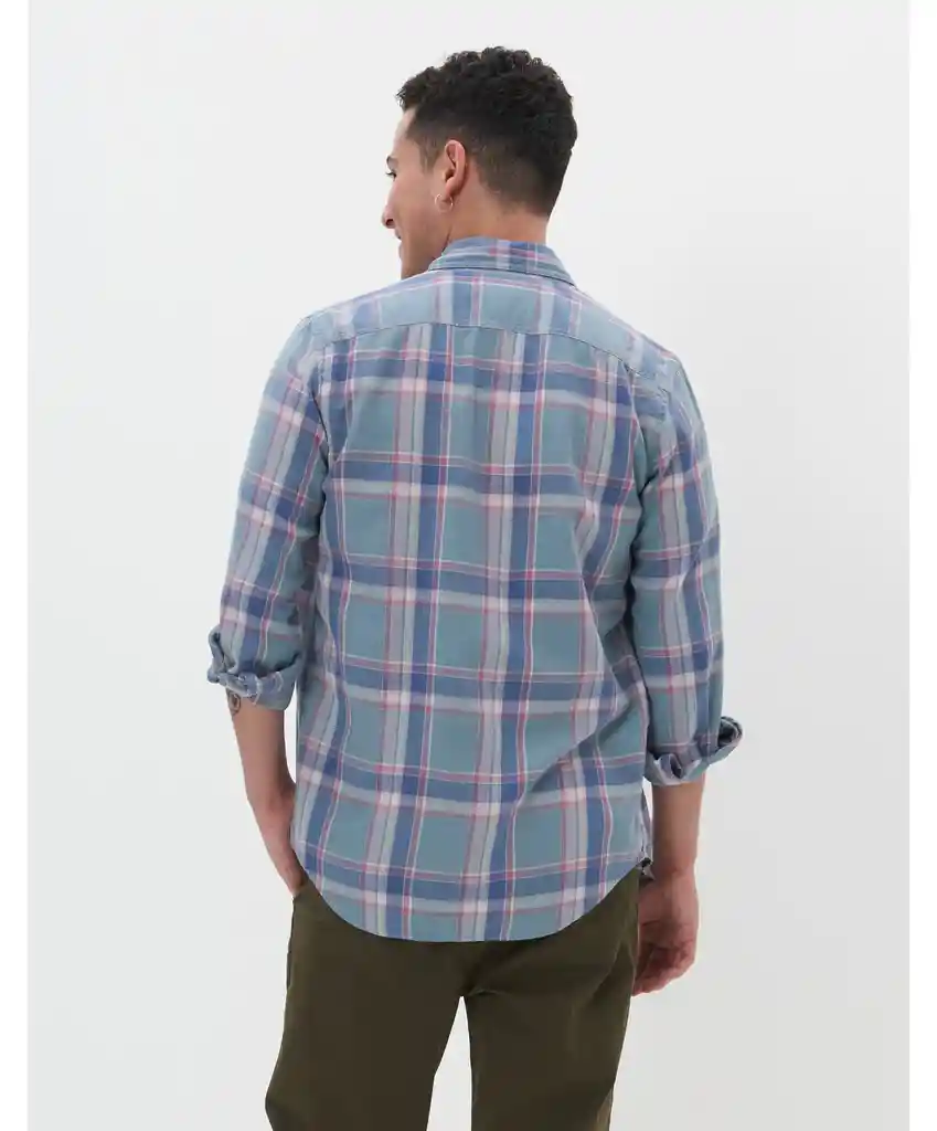 Camisa Hombre Azul Talla MEDIUM 400387240196 American Eagle