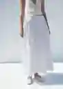Falda Blanca Blanco Talla 38 Mujer Mango