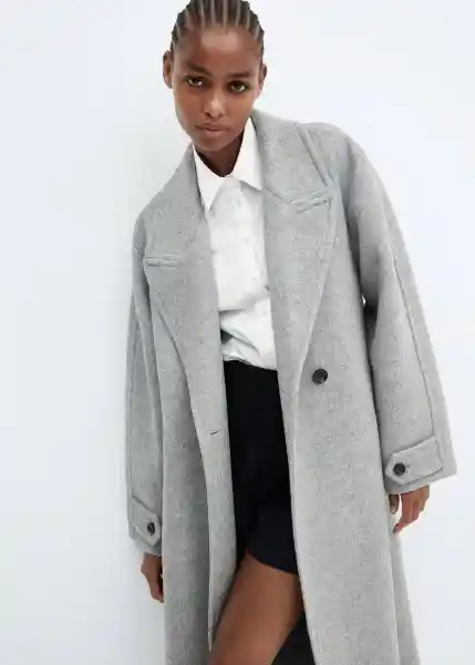 Abrigo Gauguin Gris Talla 18 Mujer Mango