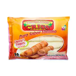 Congelados Criss Dedos de Queso Puro Sabor Valluno