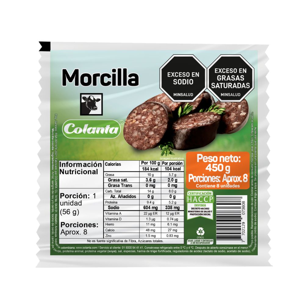 Colanta Morcilla Ahumada 450 g