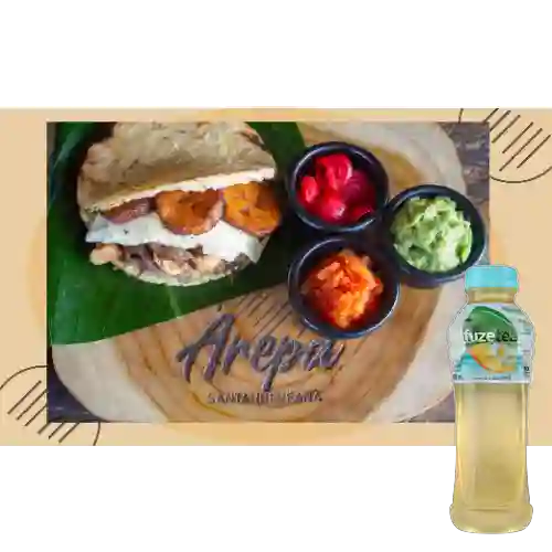 Combo Arepa Arrecha + Fuze Tea Mango Manzanilla 400ML