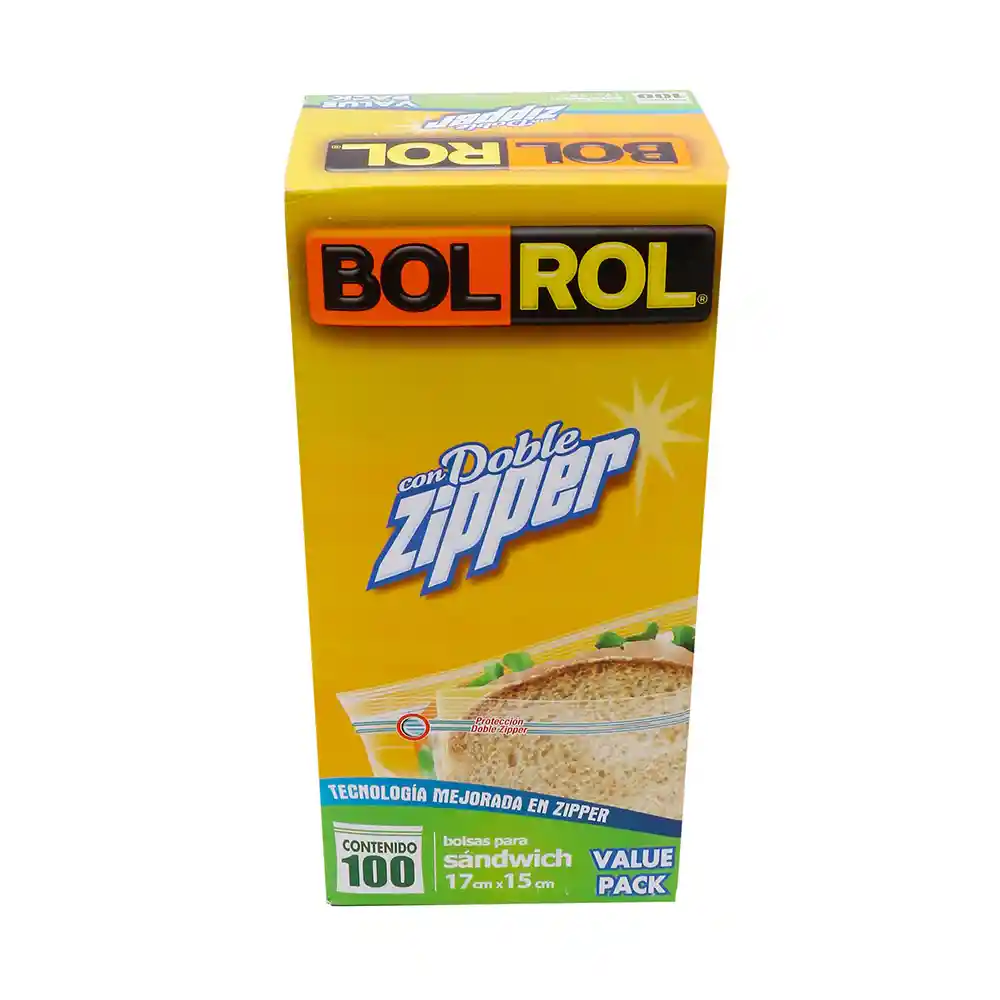 Bolrol Bolsas con Doble Zipper para Sándwich 