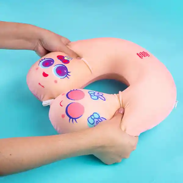 Almohada de Viaje de Espuma Viscoelástica Distroller Rosa Miniso