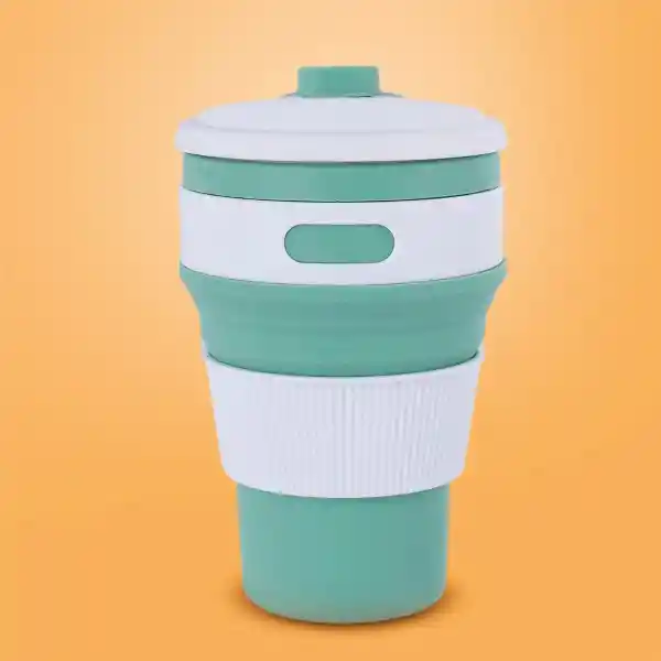 Vaso Plástico Plegable de Silicona de Verde 350 mL Serie Miniso