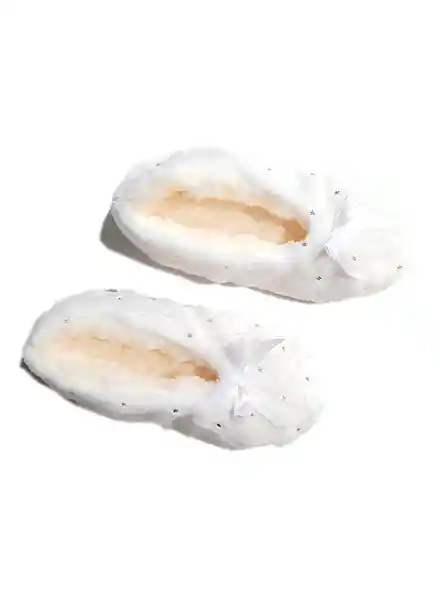 Bronzini Pantuflas Para Niña Color Blanco Talla 30/34