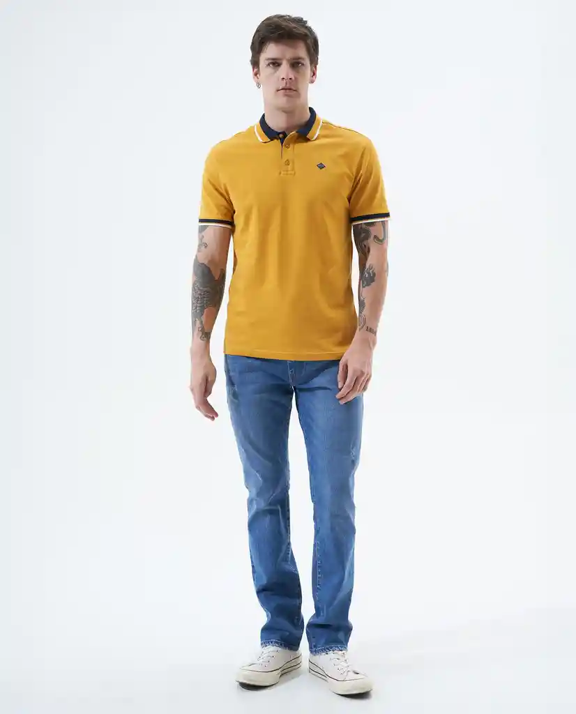 Polo Con Detalles Al Contraste Para Hombre