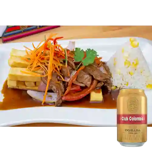 Combo Lomo Saltado + Club col. Dorada Lta 330ml