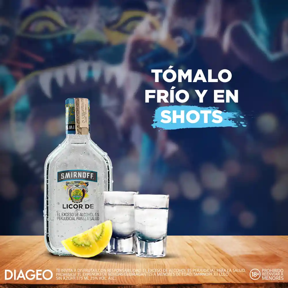 Smirnoff x1 Lulo Sin Azúcar vodka saborizado listo para tomar 375 ml