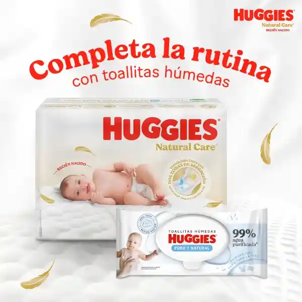Pañales Huggies Natural Care Etapa 1/Rn Suavidad 20 Und