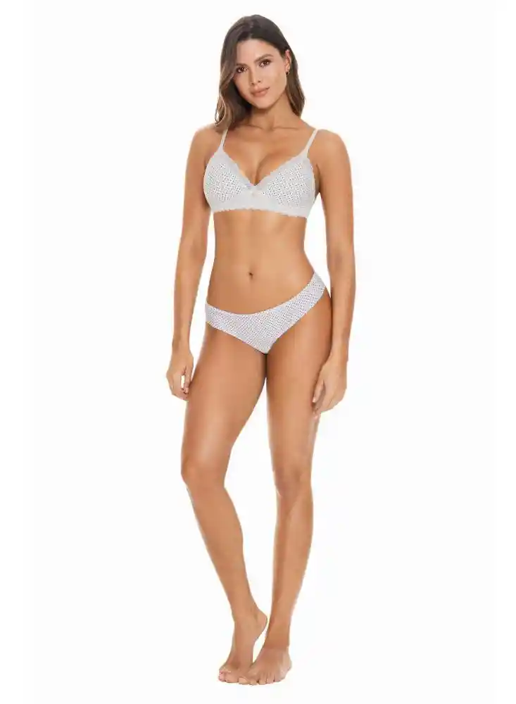 Panty Brasilera Elastico Puntos L-crudo