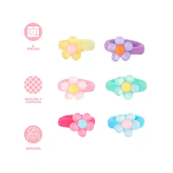 Set de Ligas Para Cabello Serie Flower Miniso