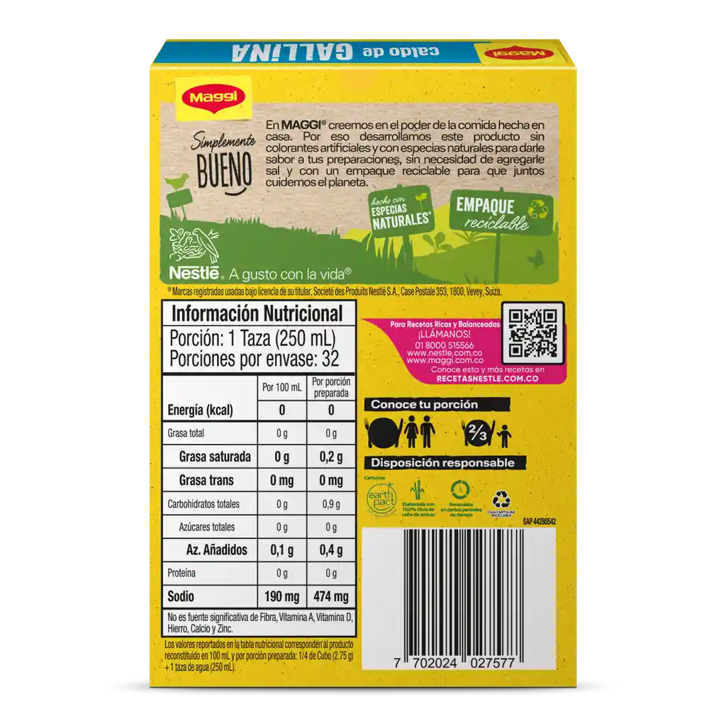Caldo de Gallina MAGGI x 8 cubos x 88g