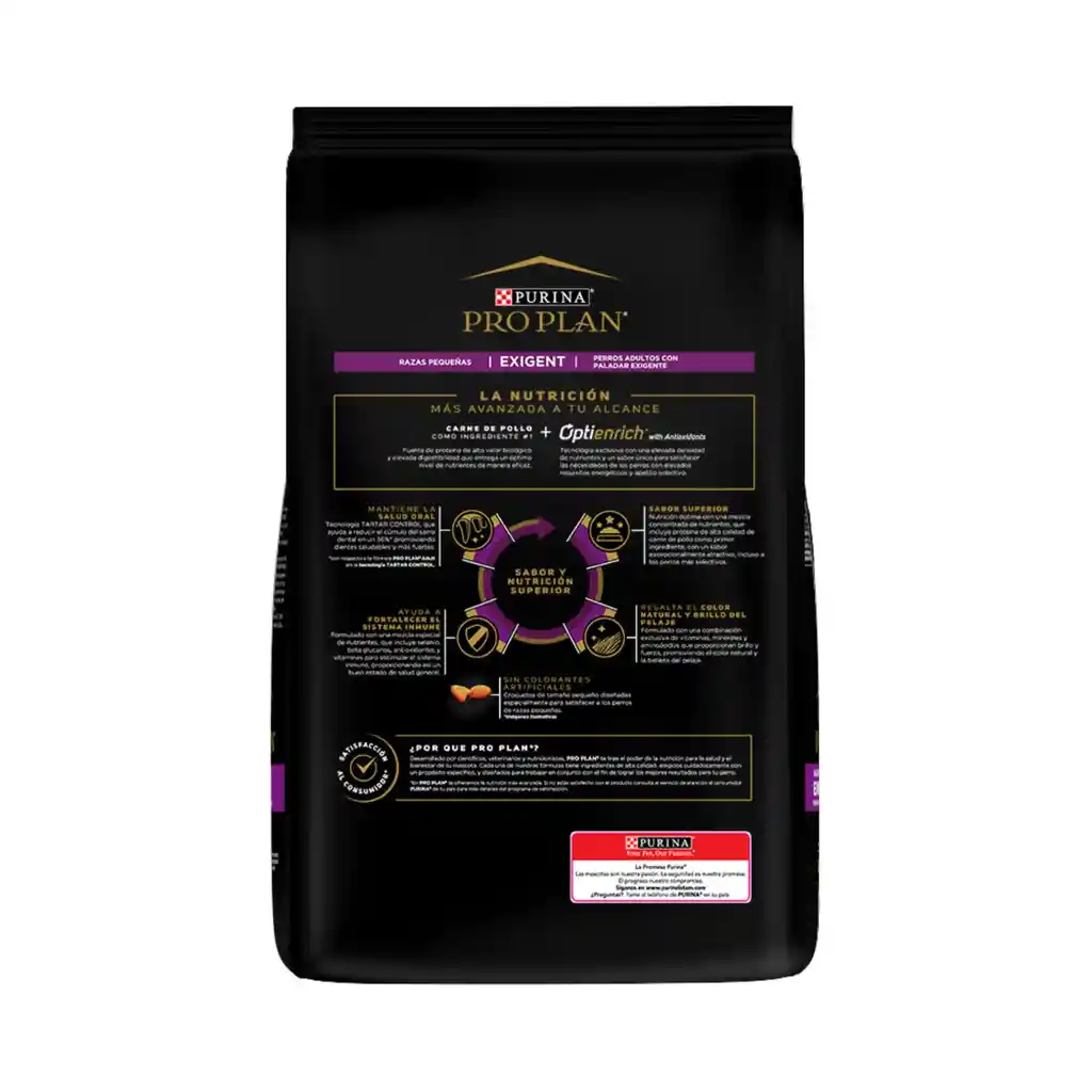 Comida para perros adultos paladares exigentes razas pequeñas Purina Pro Plan x 1 kg