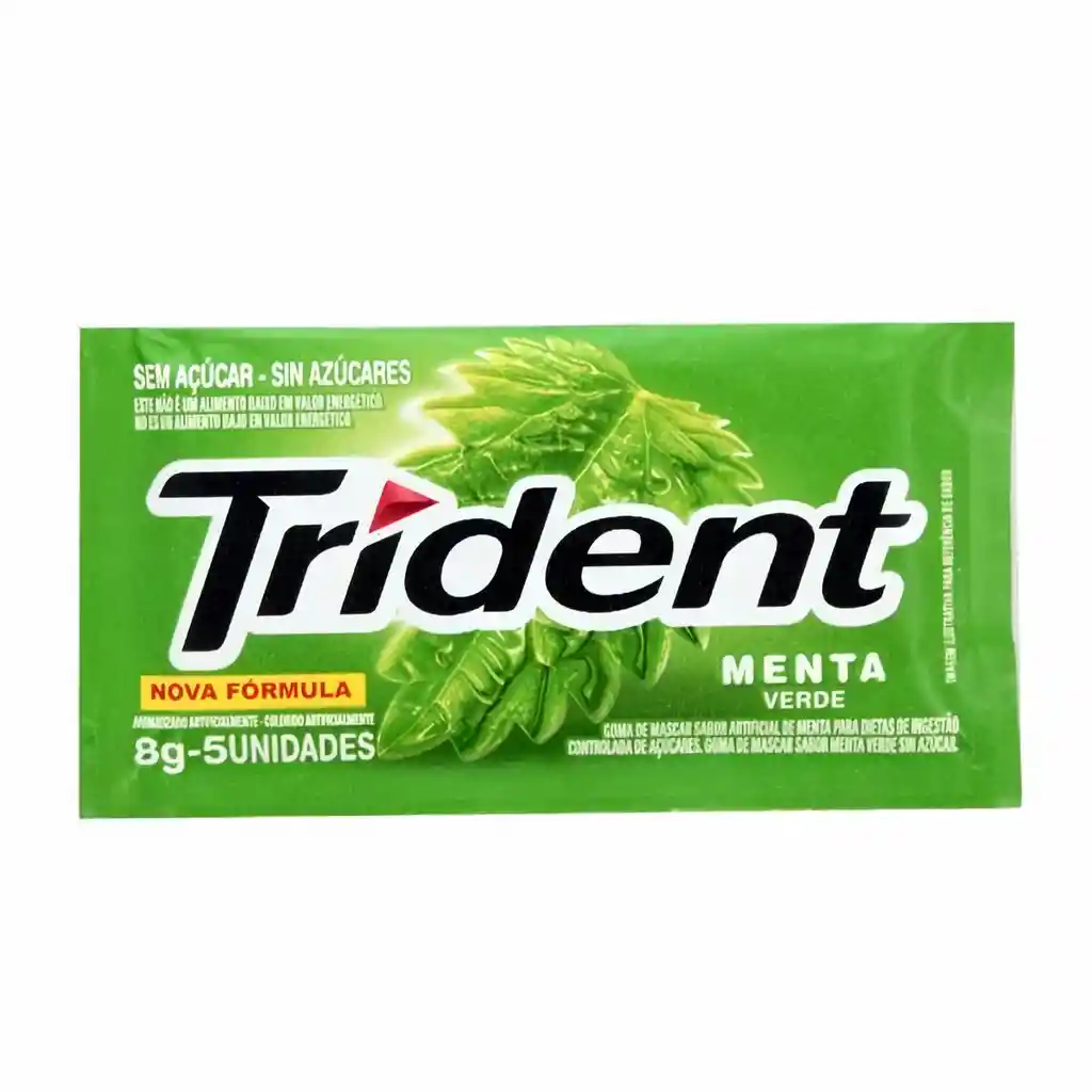 Trident Chicle Menta Verde 5 Unidades