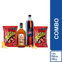 Combo Pepsi Zero + Ron Viejo de Caldas + De Todito Bbq