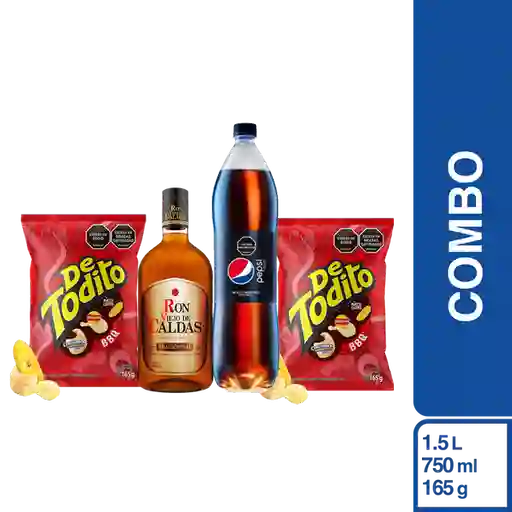 Combo Pepsi Zero + Ron Viejo de Caldas + De Todito Bbq