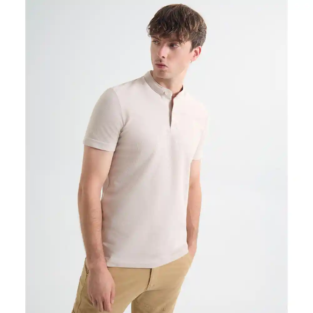 Polo Textura y Tira Tejida Hombre Seven Seven Talla L