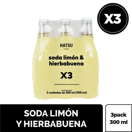 Hatsu Soda Sabor Limón y Hierbabuena