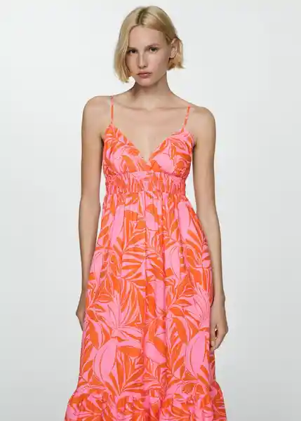 Vestido Carina Naranja Talla S Mujer Mango