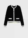Chaqueta Cazadora Tricot Poshy Negro Talla XS Mujer Mango