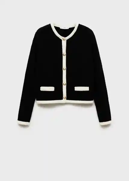 Chaqueta Cazadora Tricot Poshy Negro Talla XS Mujer Mango