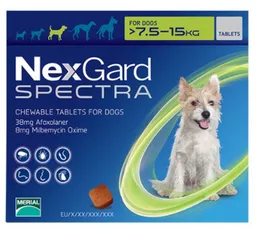 Nexgard Antiparasitario Para Perro Spectra 7.5 a 15 Kg 1 Tableta