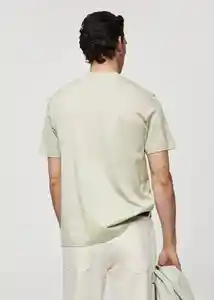 Camiseta Bellow Verde Pastel Talla M Hombre Mango