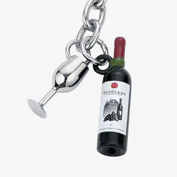 Troika Llavero Botella Vino y Copa