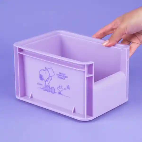 Organizador Pequeño Apilable Sin Tapa Snoopy Purpura Miniso