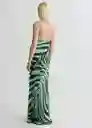 Vestido Livia Turquesa Talla S Mujer Mango