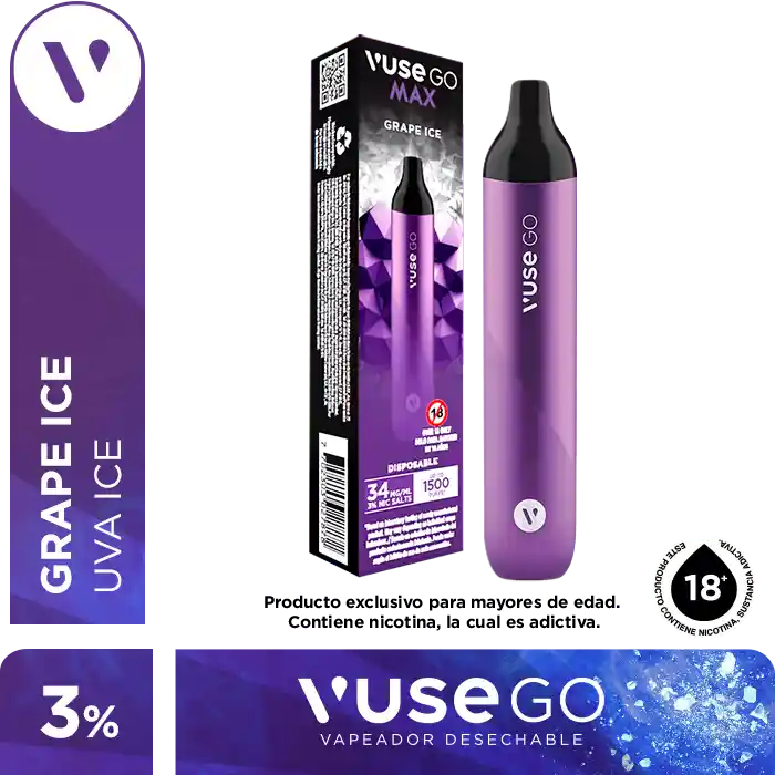 Vuse Go Vapeador Desechable Grape Ice 3% 