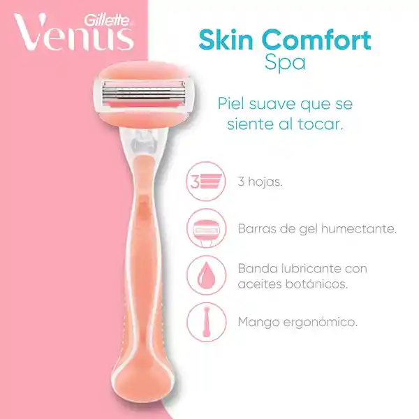 GILLETTE Venus Spa Cuchilla de Afeitar Mujer Máquina de Afeitar Depilación Corporal con barras Humectantes 1 Ud