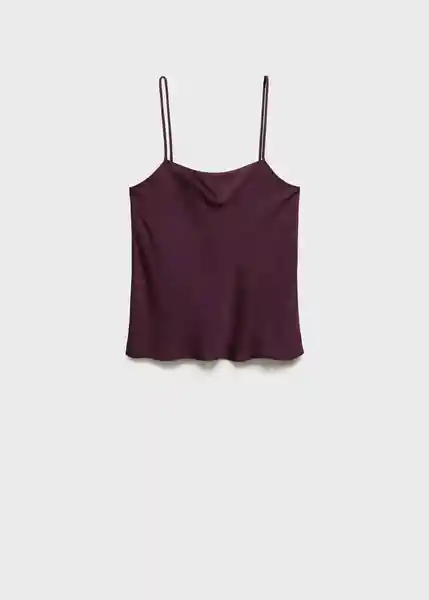 Top Pluma Vino Talla M Mujer Mango