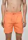 Short Bañador Liso Naranja Fluor Talla M Hombre Mango