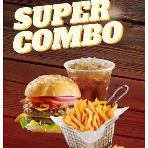 Hamburguesa Doble + Papas + Tea Helado