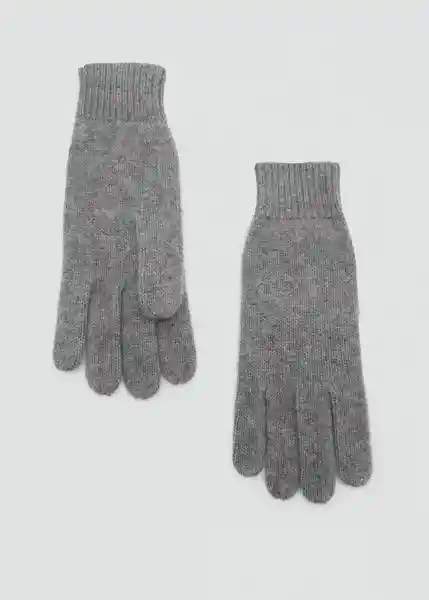 Guantes Perla Gris Medio Vigore Mujer Mango