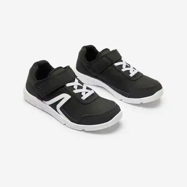 Tenis de Fitness Con Velcro 100 Negro/Blanco Talla 28 Decathlon