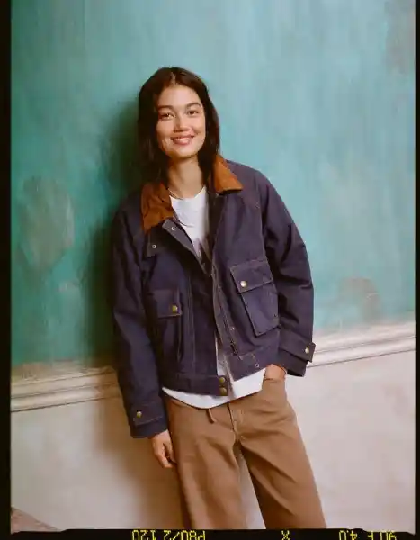 Chaqueta Mujer Azul Talla LARGE 3753540 American Eagle