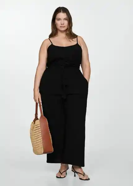 Enterizo Lane Negro Talla L Mujer Mango