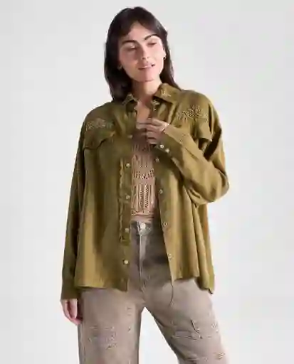 Camisa Mujer Verde Talla S 619G004_VER180627 Americanino