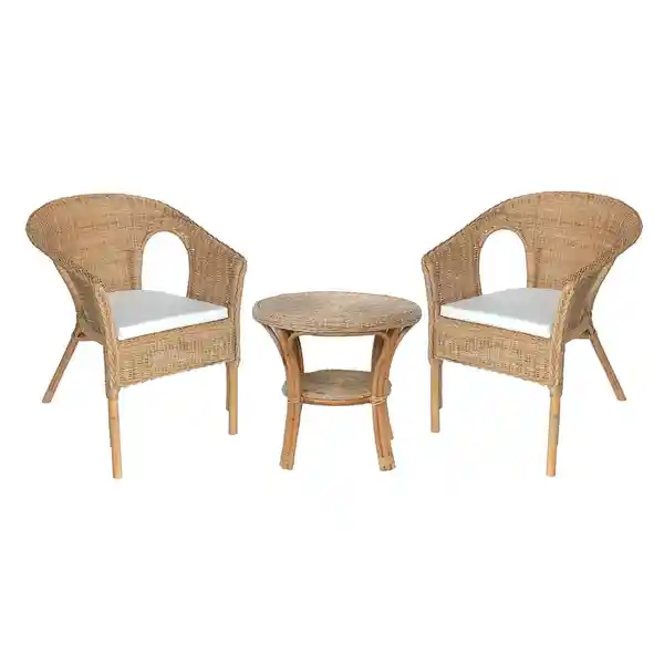 Outzen Set de Conversación Rattan Faion Natural 2 Personas