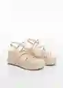 Sandalias Blanca2 Oro Talla 39 Niñas Mango