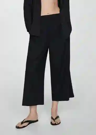 Pantalón Linovis Negro Talla XL Mujer Mango